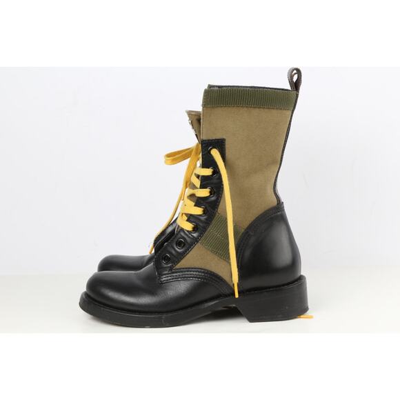 Louis Vuitton 2020 Metropolis Flat Ranger Boots Green Black Lace Up Combat Sz 37 - Picture 3 of 16